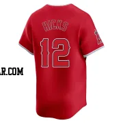 Aaron Hicks Men's Los Angeles Angels Red Limited Alternate Jersey