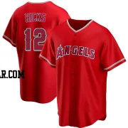 Aaron Hicks Men's Los Angeles Angels Red Replica Alternate Jersey