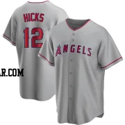 Aaron Hicks Men's Los Angeles Angels Replica Silver Road Jersey