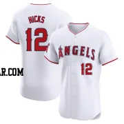 Aaron Hicks Men's Los Angeles Angels White Elite Home Jersey