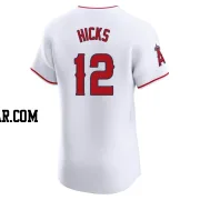 Aaron Hicks Men's Los Angeles Angels White Elite Home Jersey