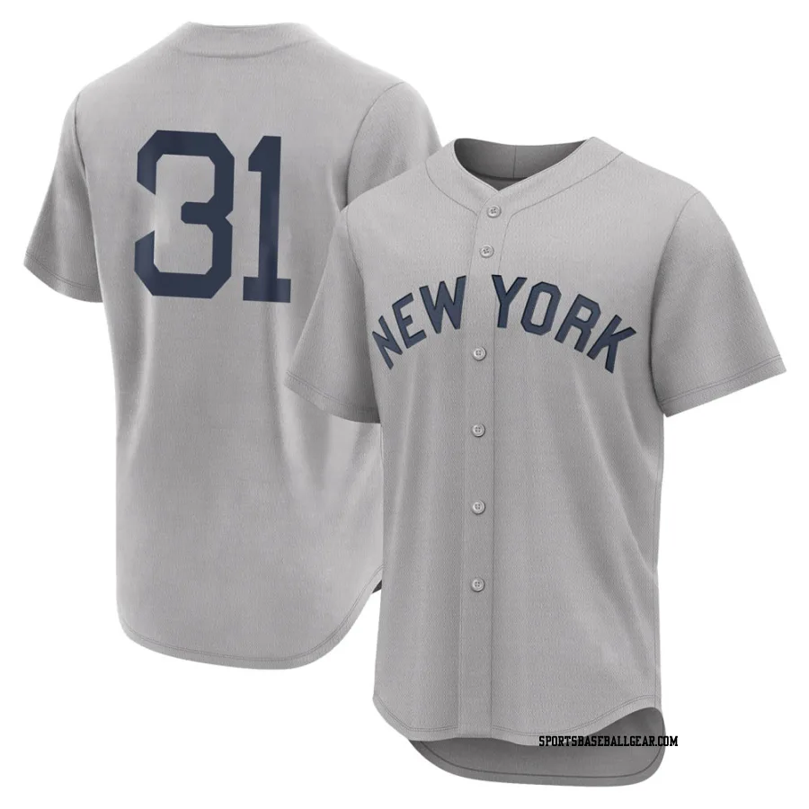 Aaron Hicks Men's New York Yankees Gray Authentic 2021 Field of Dreams Jersey