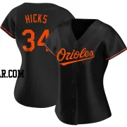 Aaron Hicks Women's Baltimore Orioles Black Authentic Alternate Jersey