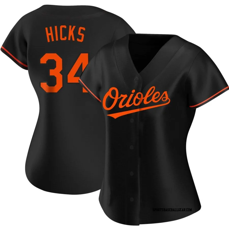 Aaron Hicks Women's Baltimore Orioles Black Authentic Alternate Jersey