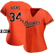 Aaron Hicks Women's Baltimore Orioles Orange Authentic Alternate Jersey