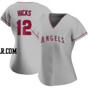 Aaron Hicks Women's Los Angeles Angels Authentic Silver Road Jersey