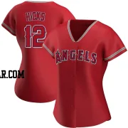 Aaron Hicks Women's Los Angeles Angels Red Authentic Alternate Jersey