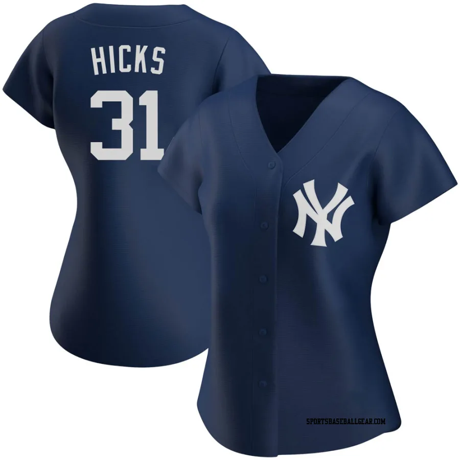 Aaron Hicks Women's New York Yankees Navy Authentic Alternate Team Jersey