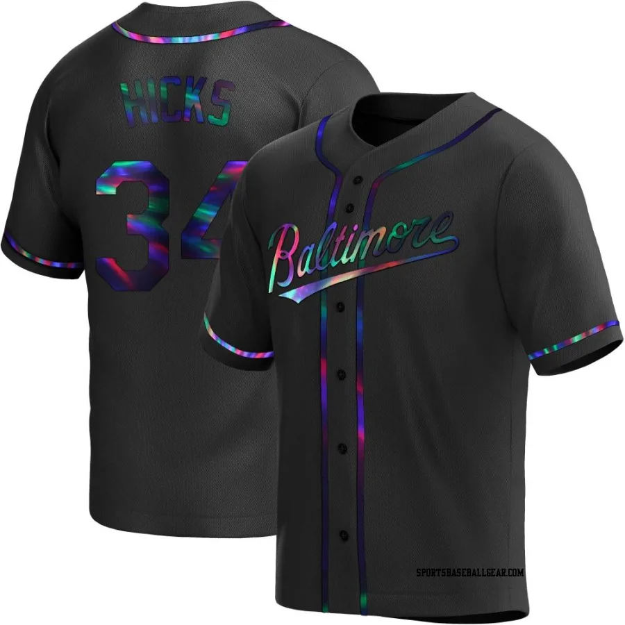 Aaron Hicks Youth Baltimore Orioles Black Holographic Replica Alternate Jersey