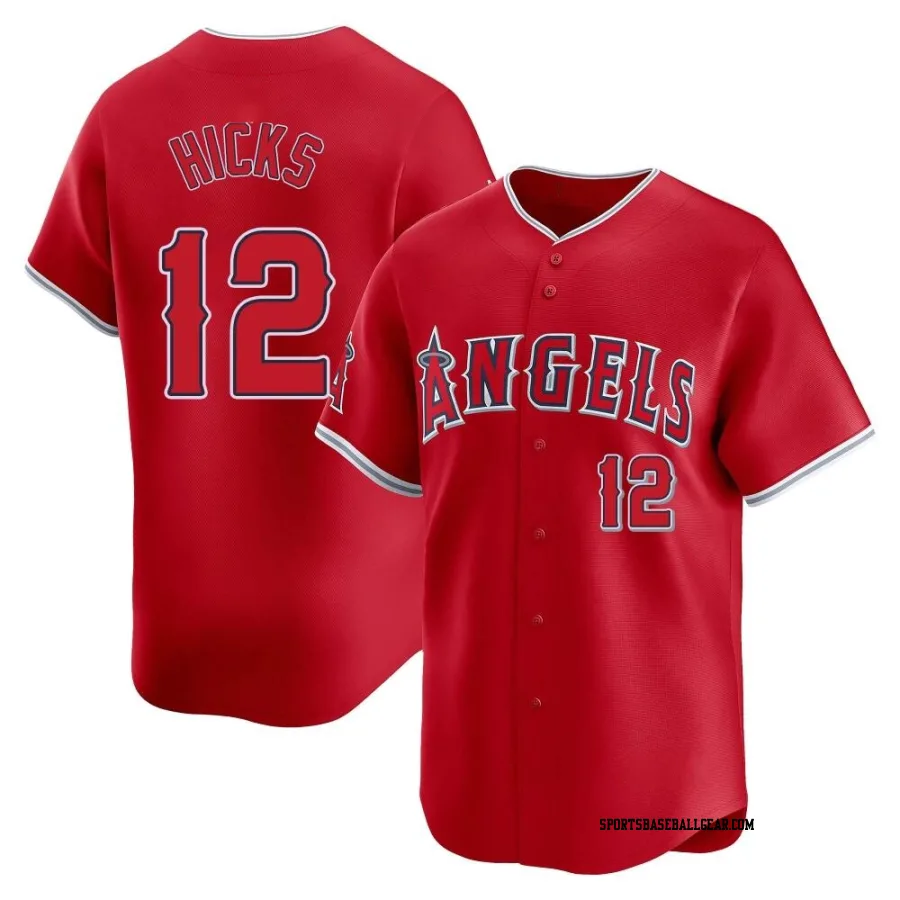 Aaron Hicks Youth Los Angeles Angels Red Limited Alternate Jersey