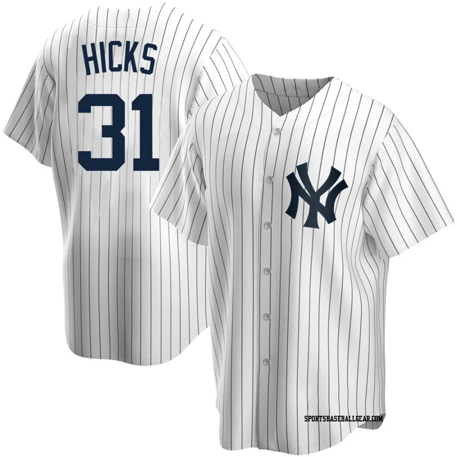 Aaron Hicks Youth New York Yankees White Replica Home Jersey