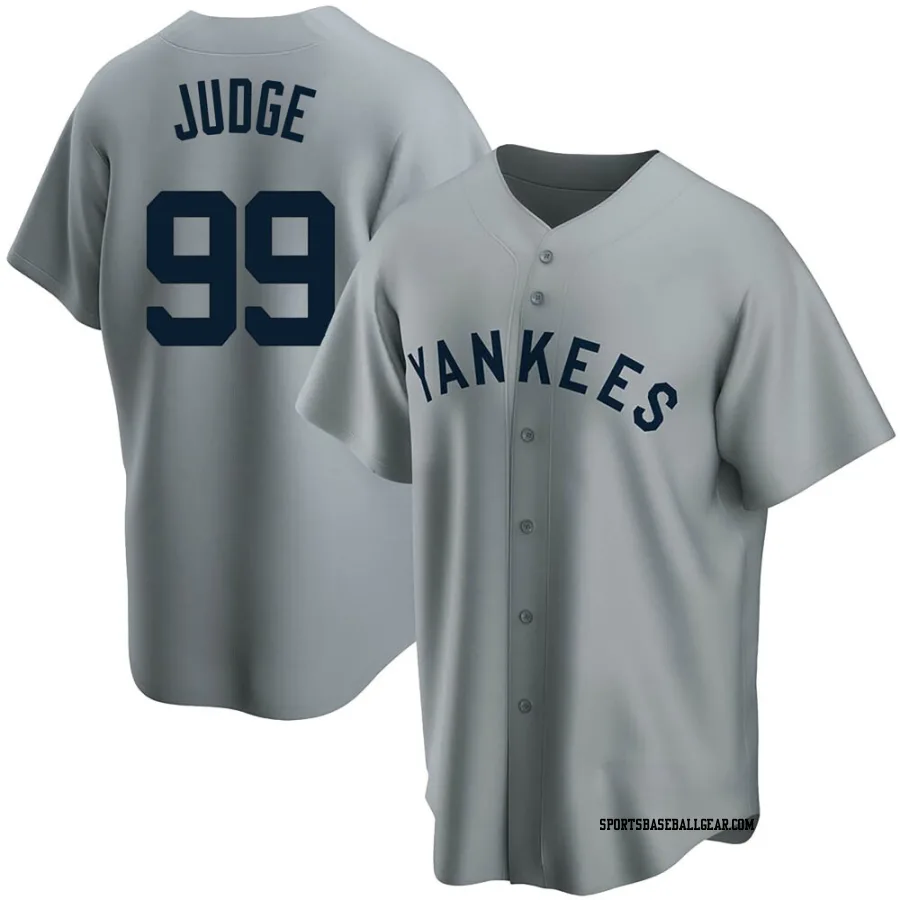 Aaron Judge Men's New York Yankees Gray Replica Road Cooperstown Collection Jersey