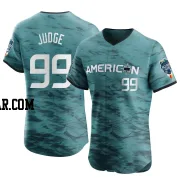 Aaron Judge Men's New York Yankees Teal Elite American League Game Vapor Premier 2023 All-Star Jersey