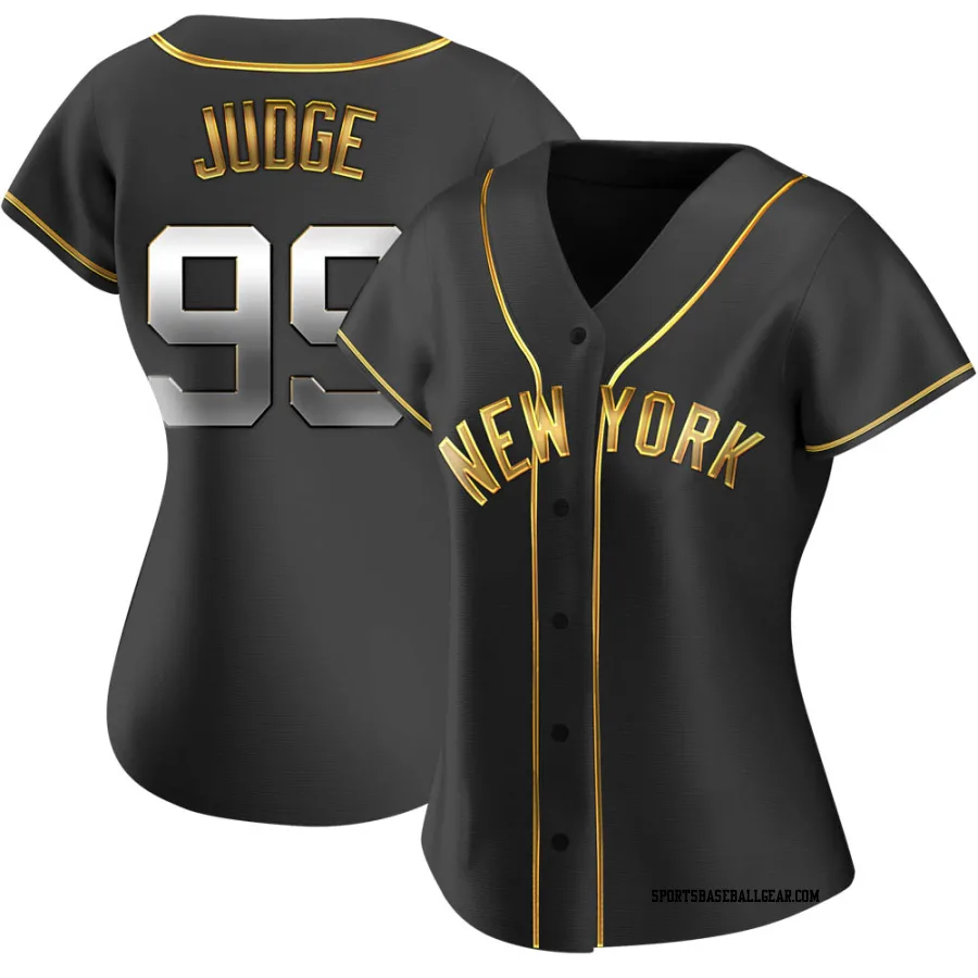 Aaron Judge Women's New York Yankees Black Golden Replica Alternate Jersey