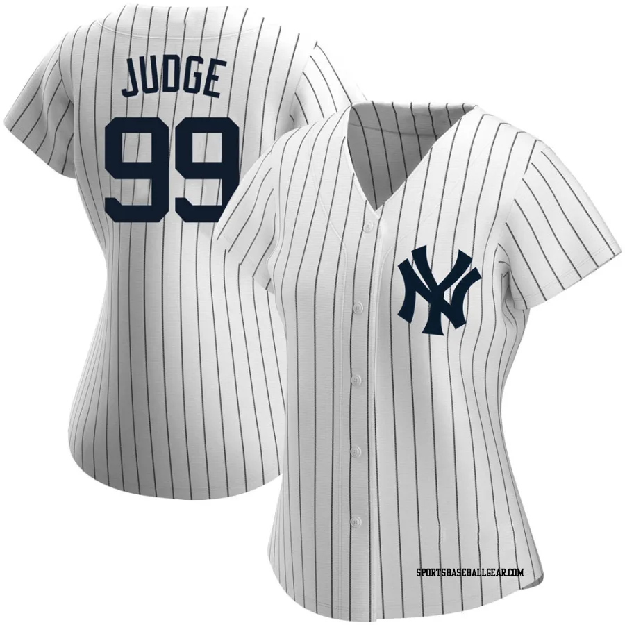 Aaron Judge Women's New York Yankees White Authentic Home Name Jersey