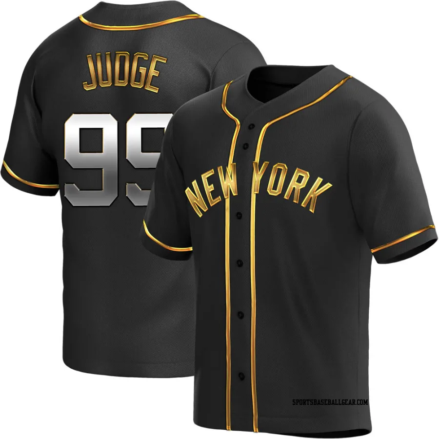 Aaron Judge Youth New York Yankees Black Golden Replica Alternate Jersey