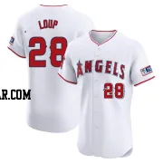 Aaron Loup Men's Los Angeles Angels White Elite Home Patch Jersey