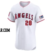 Aaron Loup Men's Los Angeles Angels White Elite Home Patch Jersey