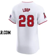 Aaron Loup Men's Los Angeles Angels White Elite Home Patch Jersey