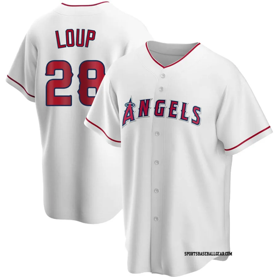 Aaron Loup Men's Los Angeles Angels White Replica Home Jersey