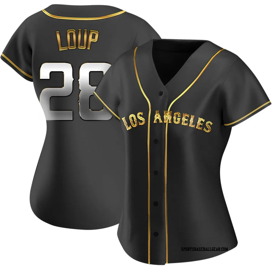 Aaron Loup Women's Los Angeles Angels Black Golden Replica Alternate Jersey