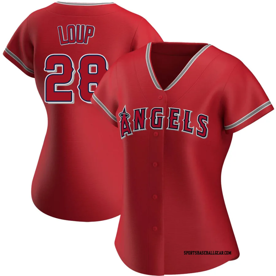 Aaron Loup Women's Los Angeles Angels Red Authentic Alternate Jersey