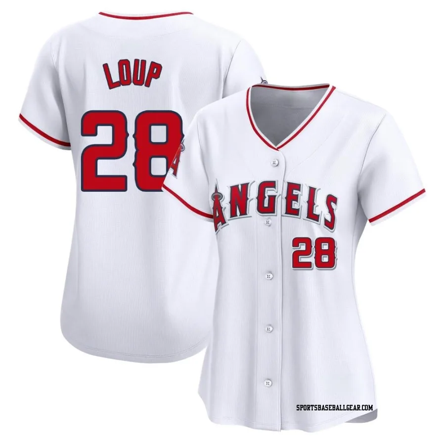 Aaron Loup Women's Los Angeles Angels White Limited Home Jersey