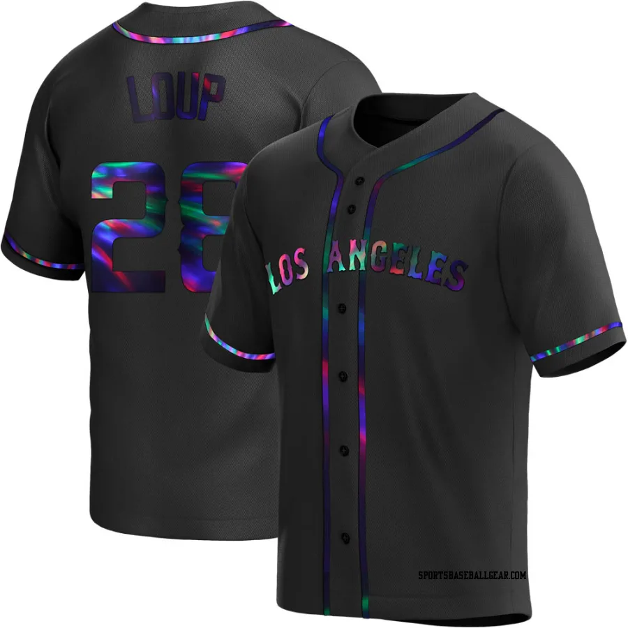 Aaron Loup Youth Los Angeles Angels Black Holographic Replica Alternate Jersey