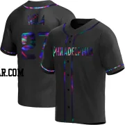 Aaron Nola Men's Philadelphia Phillies Black Holographic Replica Alternate Jersey