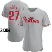 Aaron Nola Men's Philadelphia Phillies Gray Authentic Road Jersey