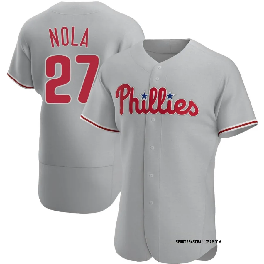 Aaron Nola Men's Philadelphia Phillies Gray Authentic Road Jersey