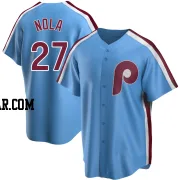 Aaron Nola Men's Philadelphia Phillies Light Blue Replica Road Cooperstown Collection Jersey