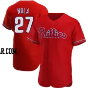 Aaron Nola Men's Philadelphia Phillies Red Authentic Alternate Jersey