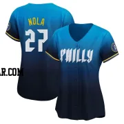 Aaron Nola Women's Philadelphia Phillies Blue Limited 2024 City Connect Jersey