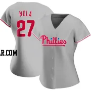 Aaron Nola Women's Philadelphia Phillies Gray Authentic Road Jersey