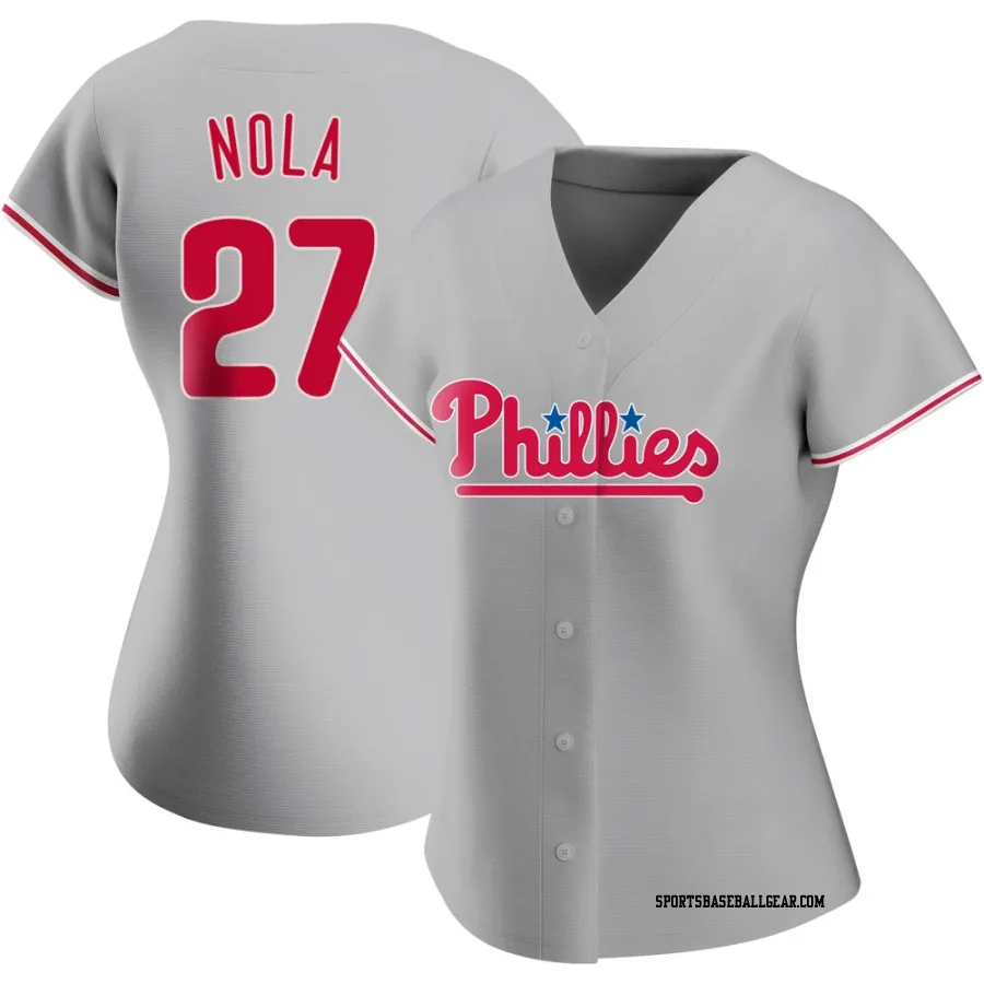 Aaron Nola Women's Philadelphia Phillies Gray Replica Road Jersey