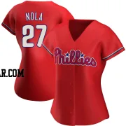 Aaron Nola Women's Philadelphia Phillies Red Authentic Alternate Jersey