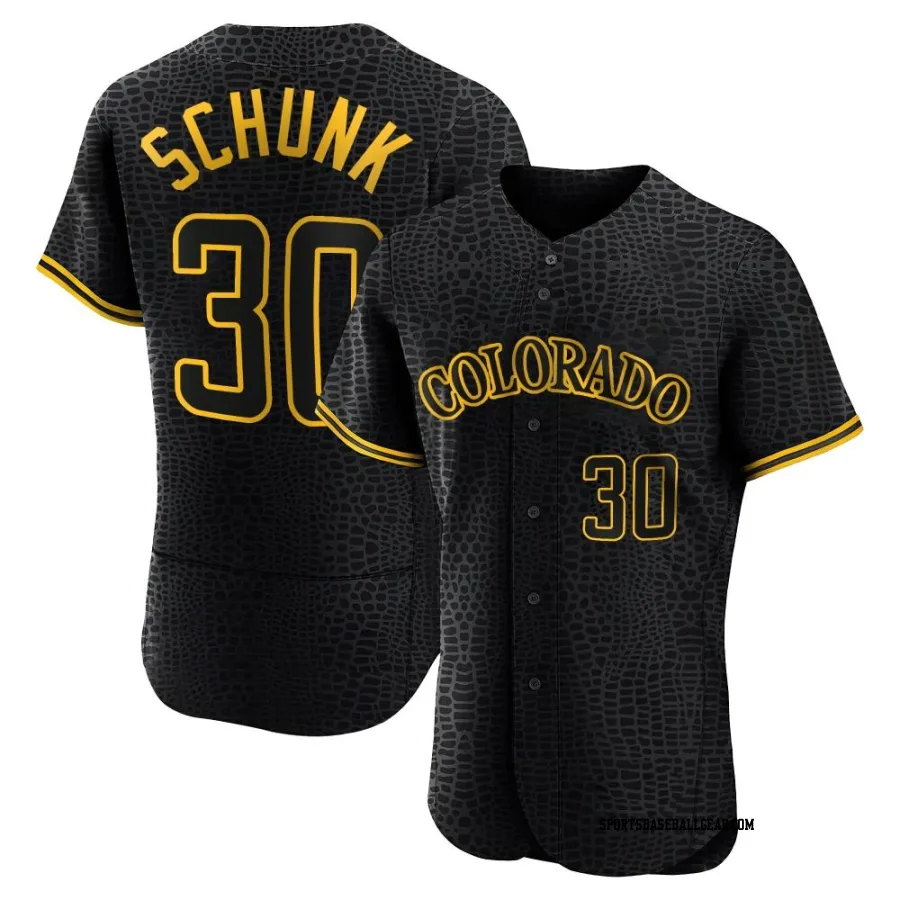 Aaron Schunk Men's Colorado Rockies Black Authentic Snake Skin City Jersey