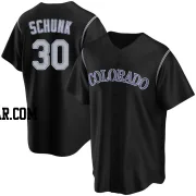 Aaron Schunk Men's Colorado Rockies Black Replica Alternate Jersey