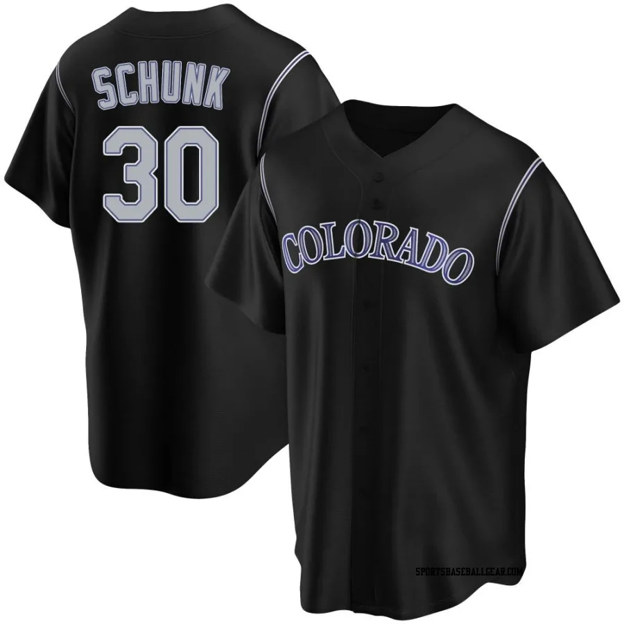 Aaron Schunk Men's Colorado Rockies Black Replica Alternate Jersey