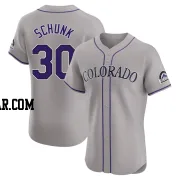 Aaron Schunk Men's Colorado Rockies Gray Elite Road Jersey