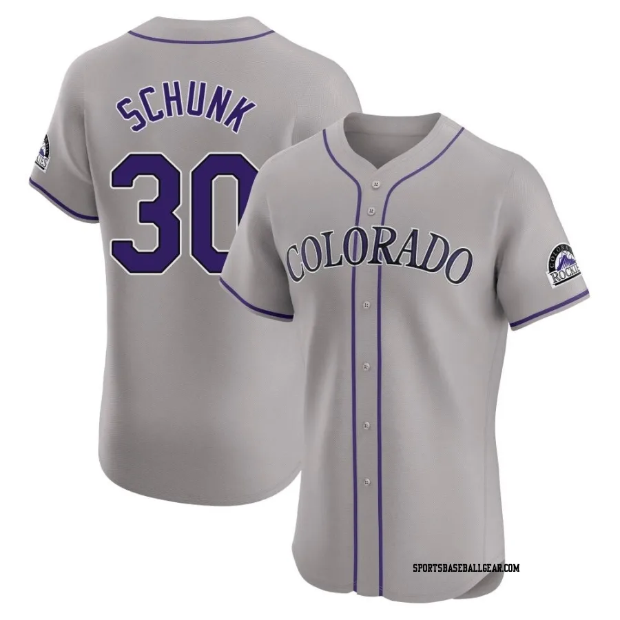 Aaron Schunk Men's Colorado Rockies Gray Elite Road Jersey