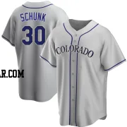 Aaron Schunk Men's Colorado Rockies Gray Replica Road Jersey