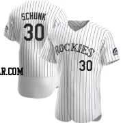 Aaron Schunk Men's Colorado Rockies White Authentic Home Jersey