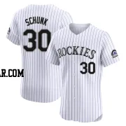 Aaron Schunk Men's Colorado Rockies White Elite Home Jersey