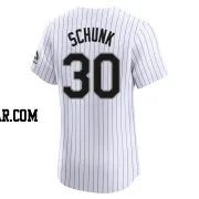 Aaron Schunk Men's Colorado Rockies White Elite Home Jersey