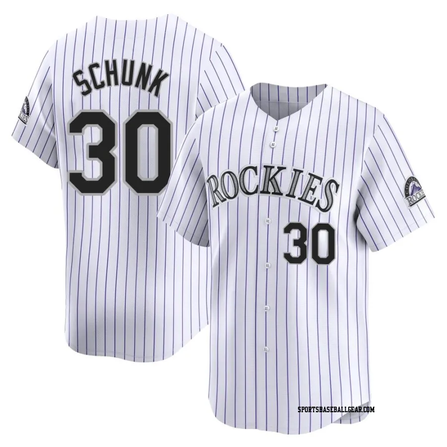 Aaron Schunk Men's Colorado Rockies White Limited Home Jersey