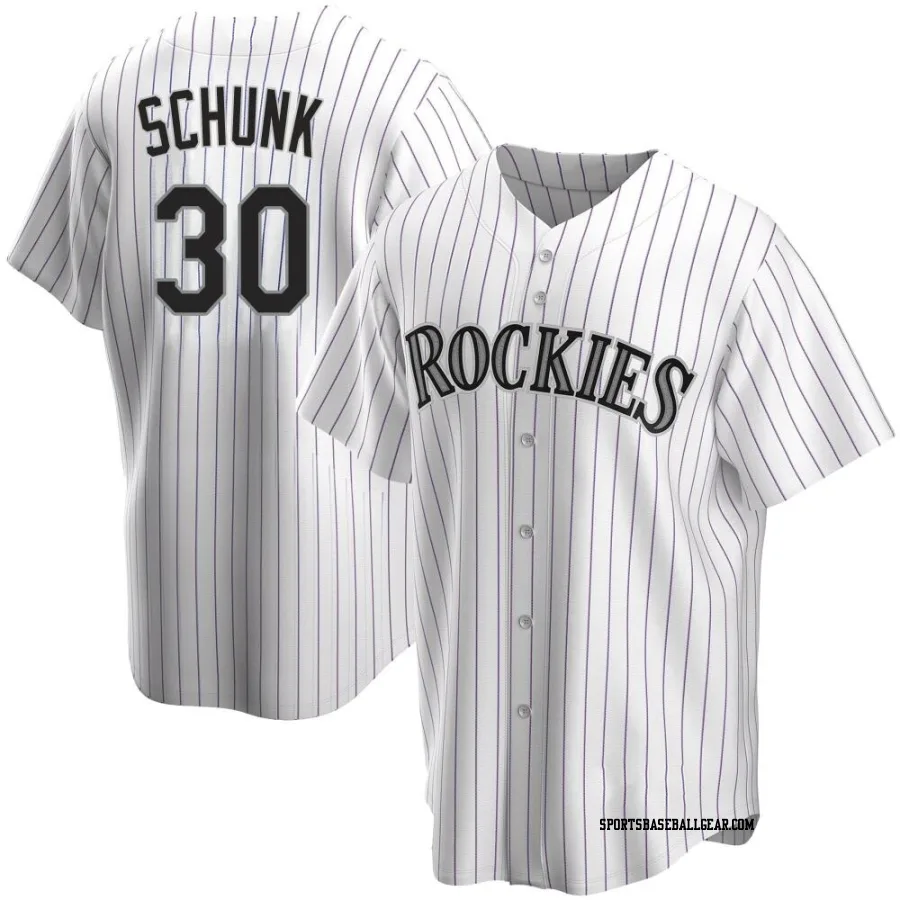 Aaron Schunk Men's Colorado Rockies White Replica Home Jersey