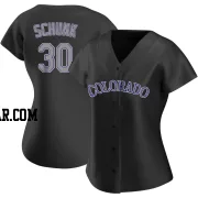 Aaron Schunk Women's Colorado Rockies Black Replica Alternate Jersey