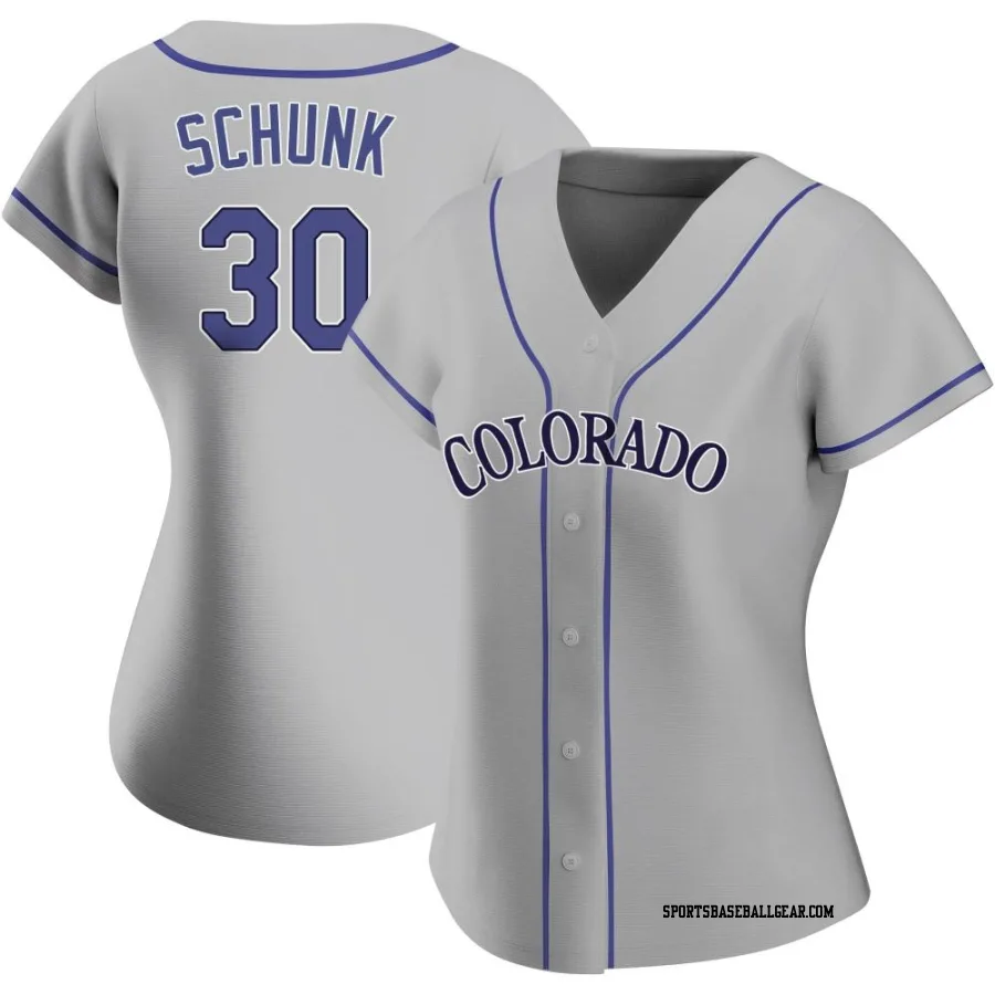 Aaron Schunk Women's Colorado Rockies Gray Authentic Road Jersey